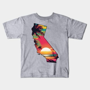 California State Beach Sunset Kids T-Shirt